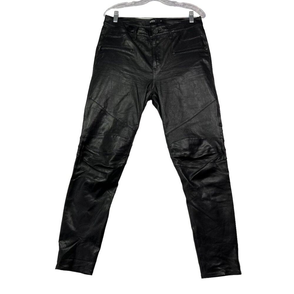 Hudson Pant Women 30 Black Barbara Skinny Lamb Leather Moto Rider Biker Goth Emo